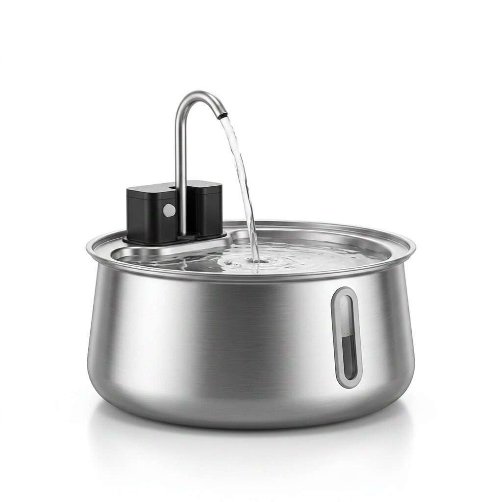 Stainless Steel Cat Water Fountain – Wireless Pet Drinking Fountain