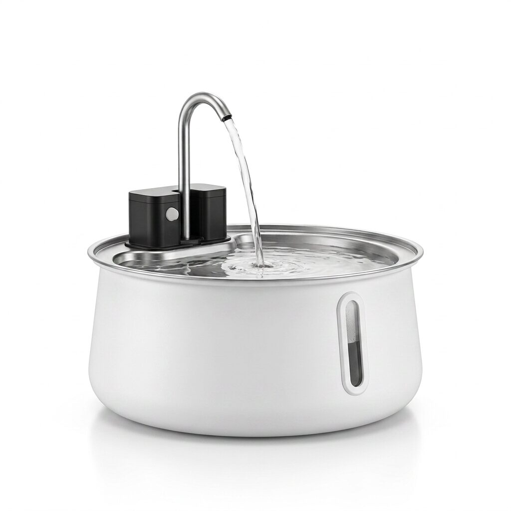 Stainless Steel Cat Water Fountain – Wireless Pet Drinking Fountain