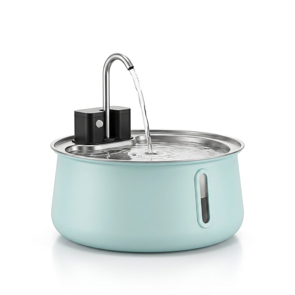 Stainless Steel Cat Water Fountain – Wireless Pet Drinking Fountain