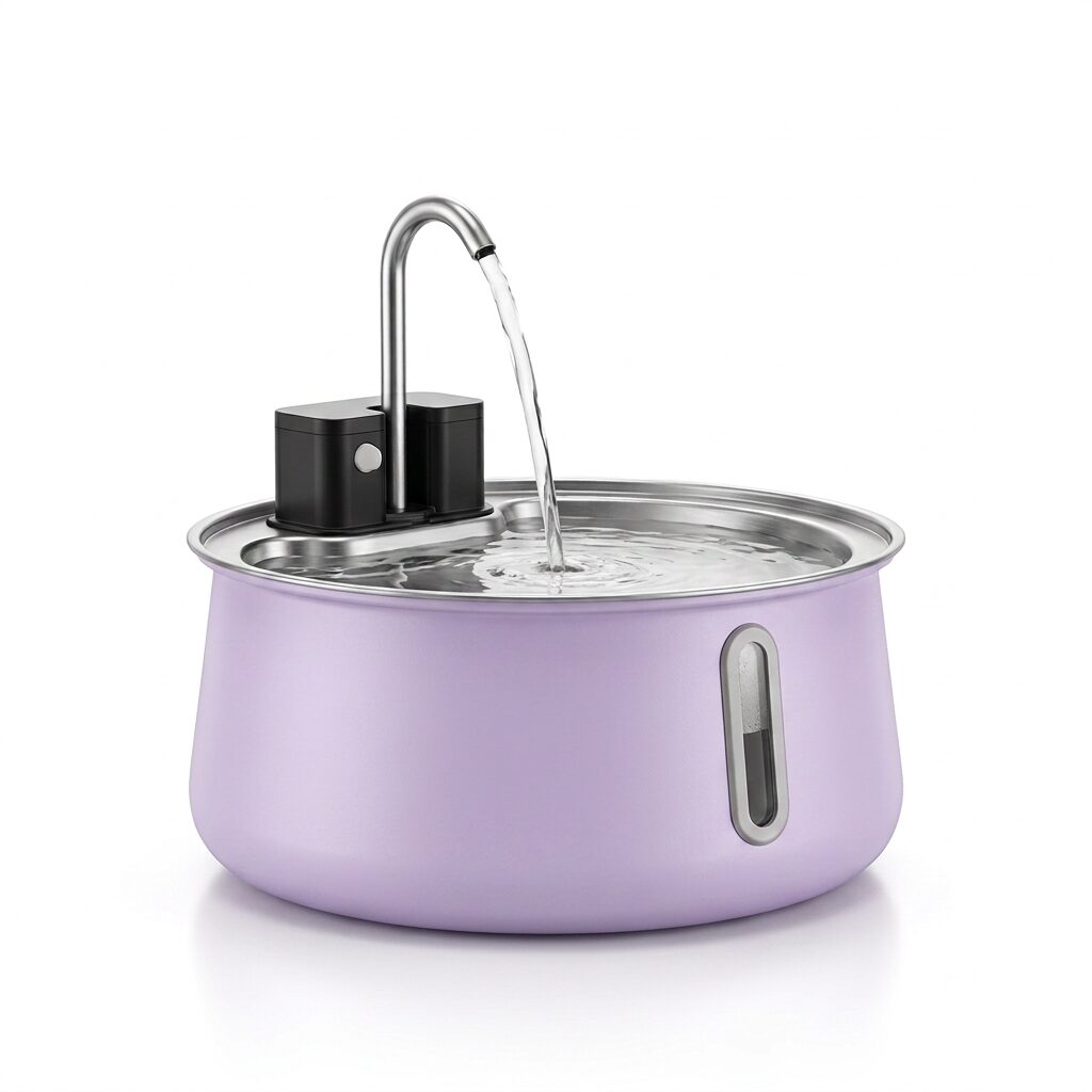 Stainless Steel Cat Water Fountain – Wireless Pet Drinking Fountain