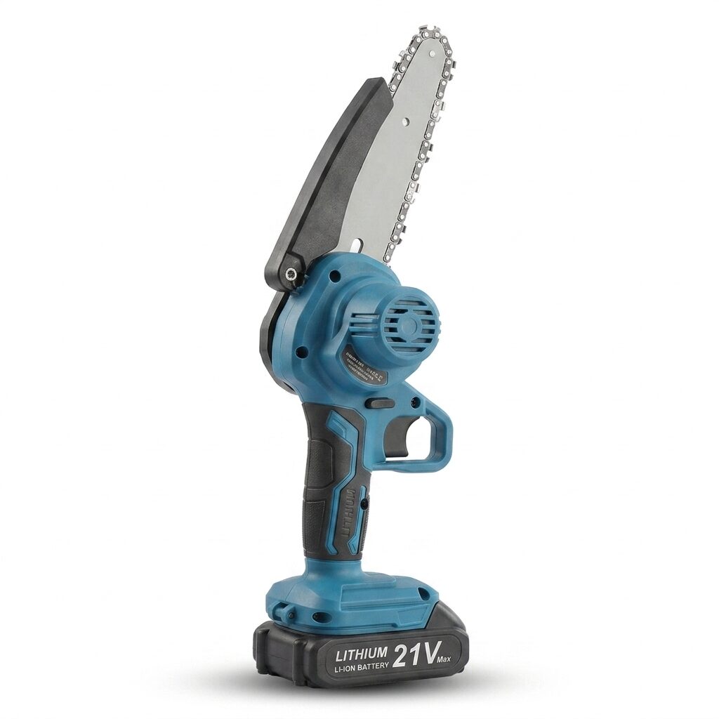 Cordless Mini Chainsaw – 6 Inch Handheld 21V Battery Chainsaw for Pruning, Branches and Firewood, 2 Batteries Included