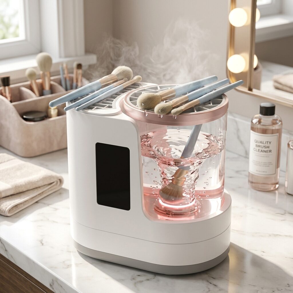 Electric Makeup Brush Cleaner and Dryer – Automatic Brush Washing Machine for All Brush Types