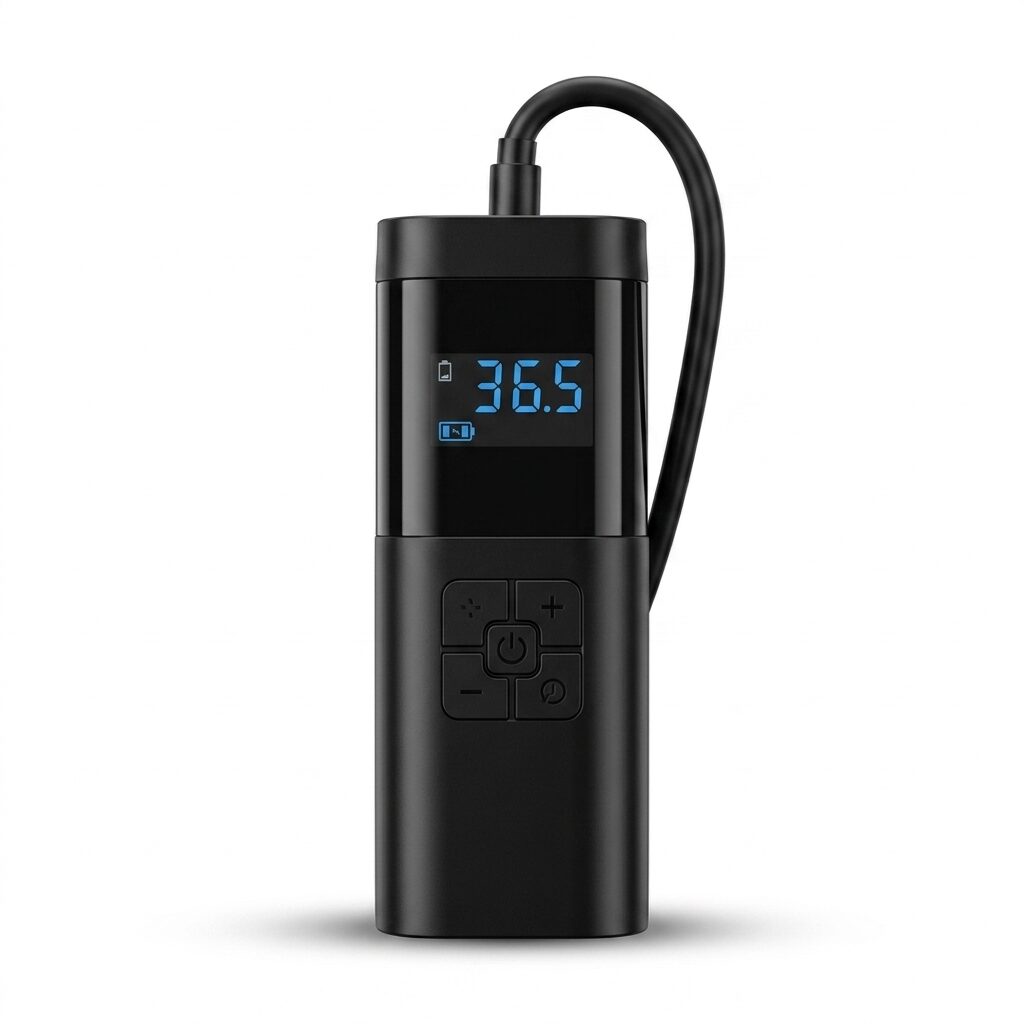 Portable Cordless Tyre Inflator - Handheld Digital Air Compressor Pump for Car, Bike, Motorbike and Ball