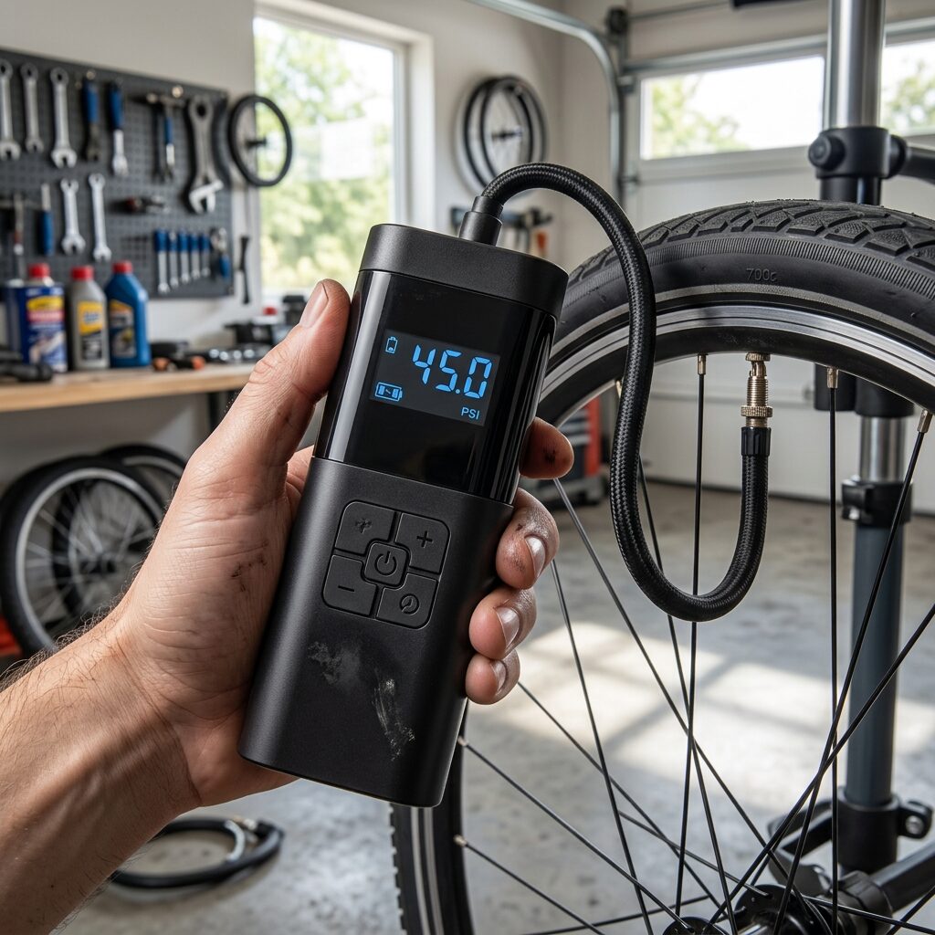 Portable Cordless Tyre Inflator - Handheld Digital Air Compressor Pump for Car, Bike, Motorbike and Ball