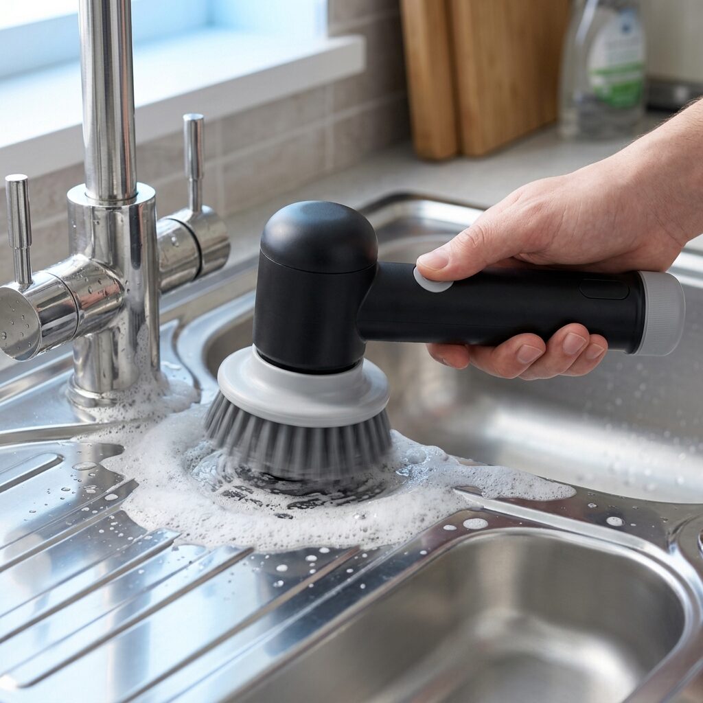 Cordless Electric Spin Scrubber - Rechargeable Power Cleaning Brush for Bathroom, Tile, Grout and Kitchen