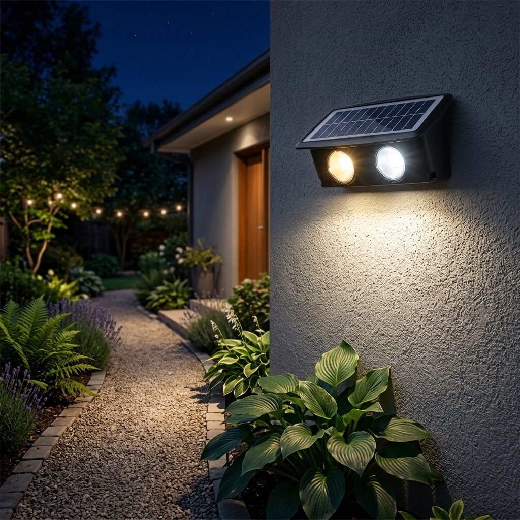 Solar Wall Lights 4 Pack - Bright Wireless Outdoor LED Solar Lights for Fence, Garden, Patio and House Wall