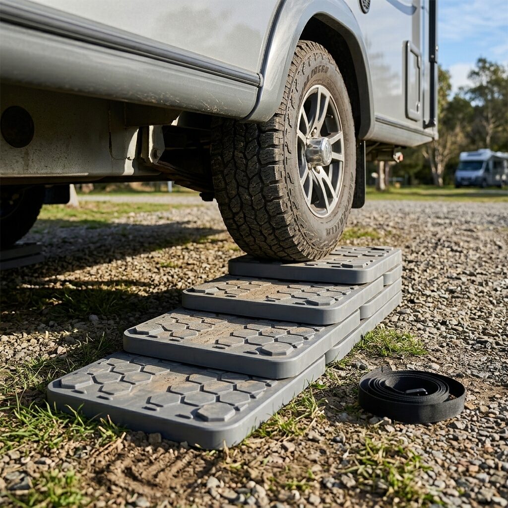 Caravan Levelling Ramps and Stabiliser Pads Set - Interlocking Leveller Blocks for Caravans, Trailers and Motorhomes
