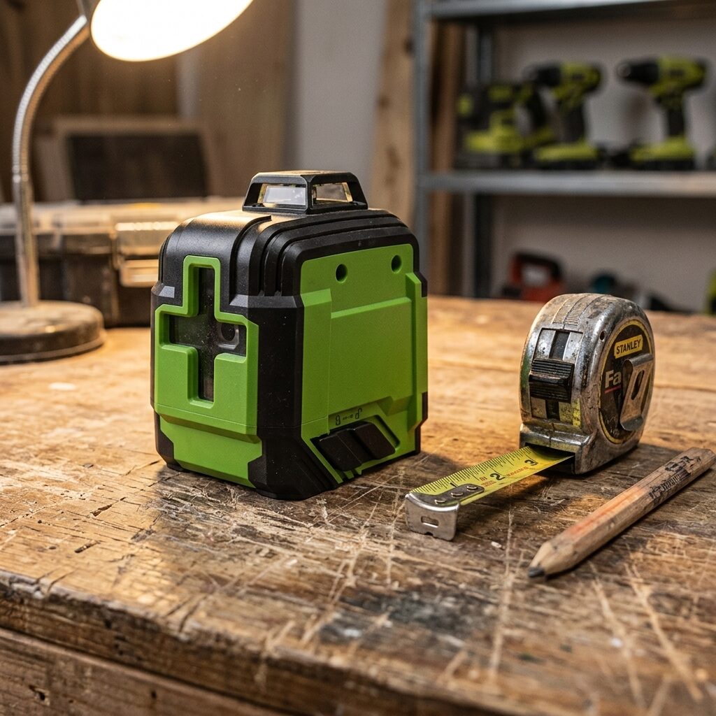Green Laser Level - Self Leveling Cross Line Laser Level with Magnetic Bracket, Horizontal and Vertical Lines for DIY, Tiling and Picture Hanging