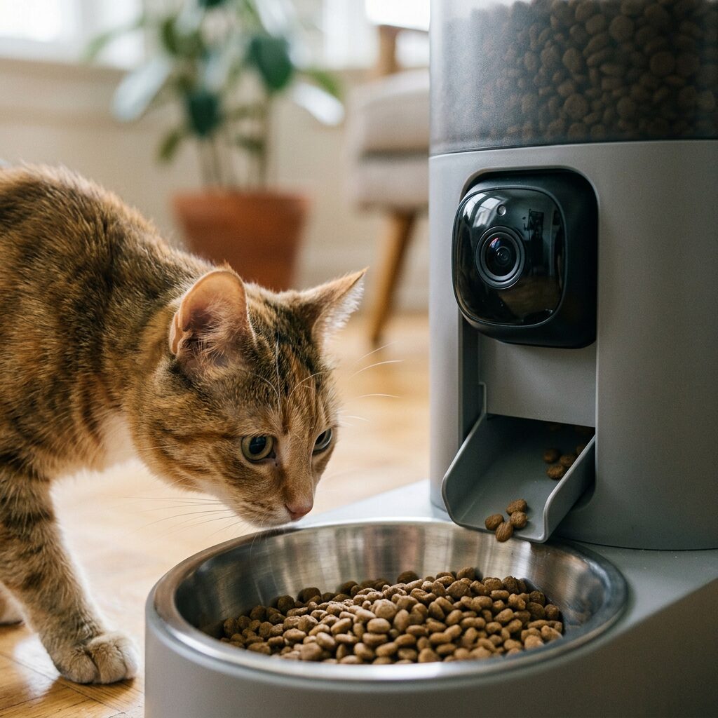 Automatic Cat Feeder with Camera - WiFi Smart Pet Feeder with App Control, HD Night Vision and Two Way Audio for Cats and Dogs
