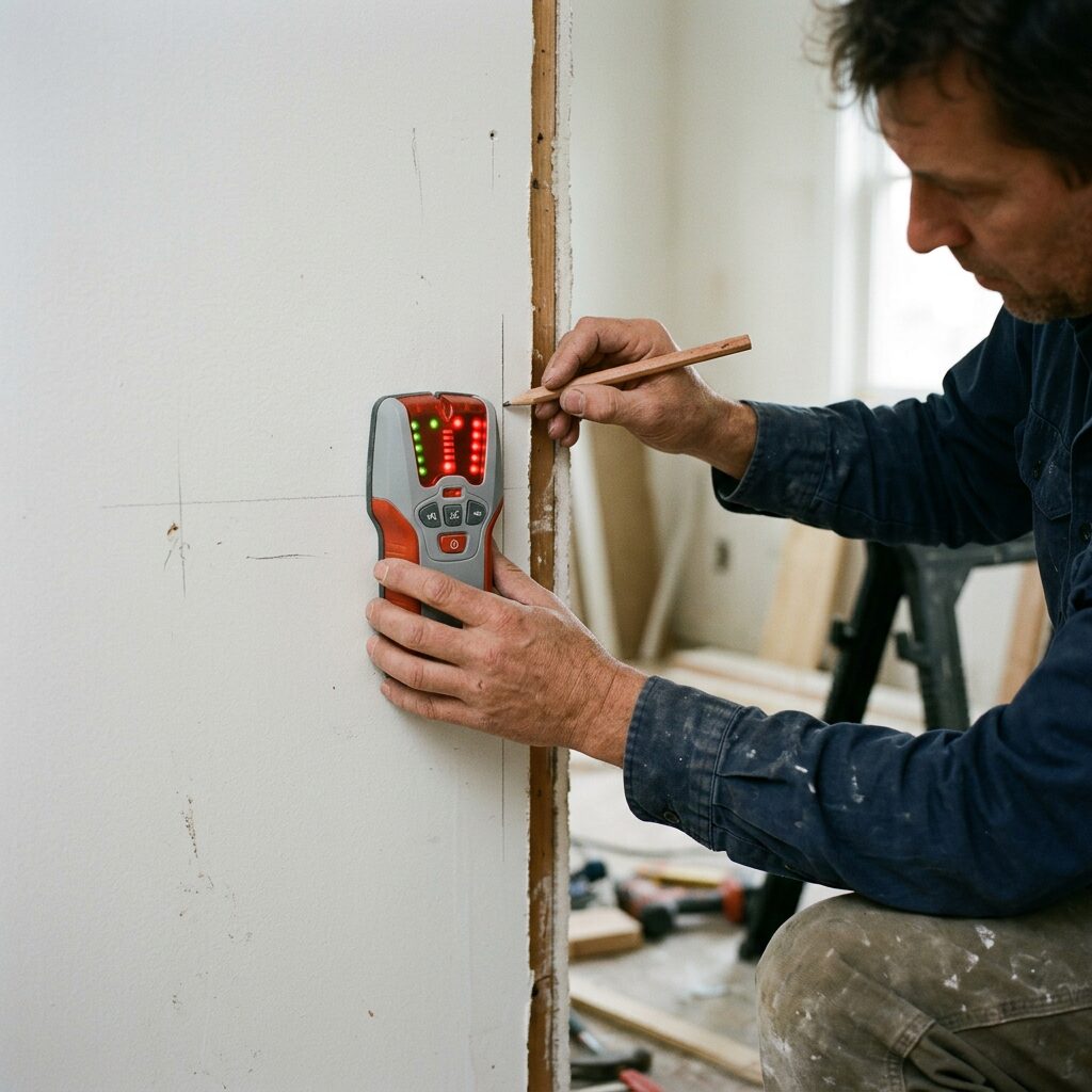Stud Finder Wall Scanner - Multi Sensor Wood and Metal Stud Detector with Live Wire Detection for DIY