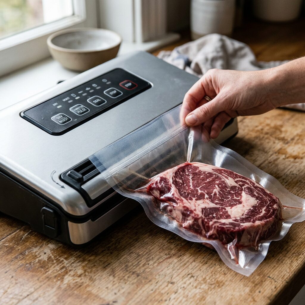 Vacuum Sealer Machine - Automatic Food Vacuum Sealer for Food Storage, Meal Prep and Sous Vide with Starter Bags