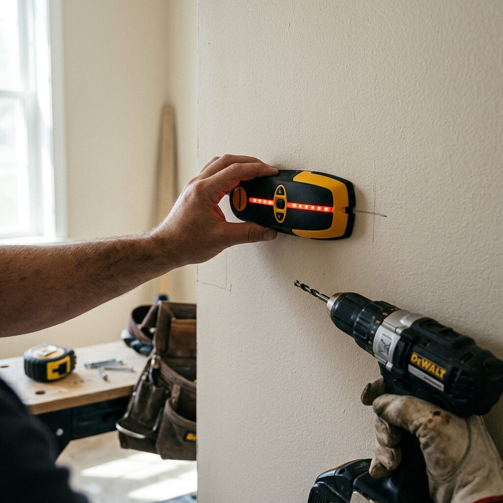 Stud Finder Wall Scanner - Multi Sensor Wood and Metal Stud Detector with Live Wire Detection for DIY