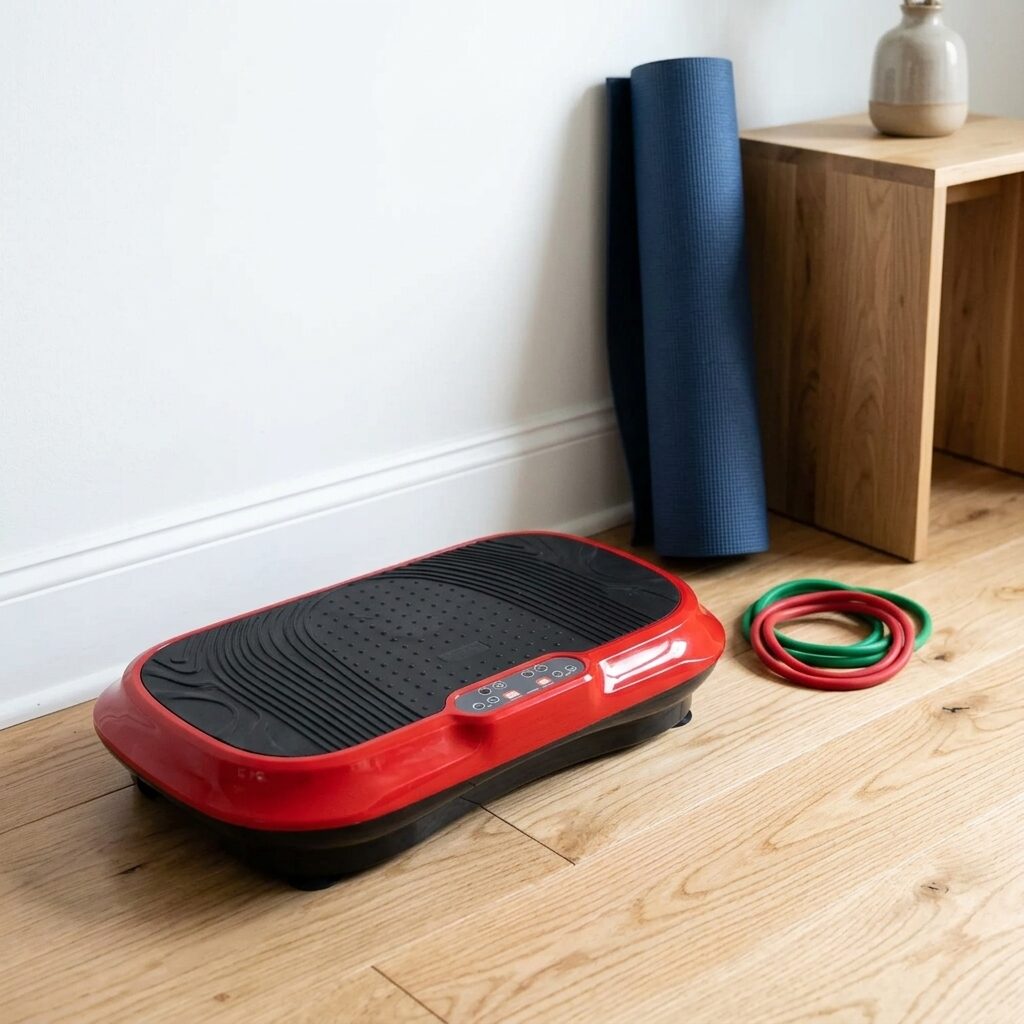Vibration Plate Exercise Machine - Whole Body Oscillating Vibration Platform with Resistance Bands and Remote for Home Fitness and Recovery