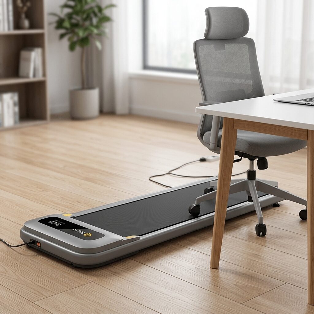 Under Desk Walking Pad Treadmill - Slim Portable Walking Treadmill with Remote for Home Office and Standing Desk