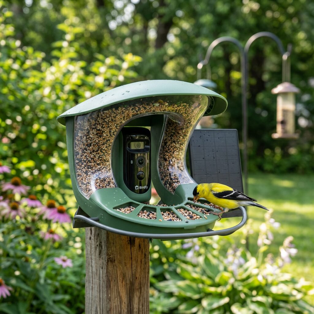 Smart Bird Feeder with Camera - WiFi Bird Feeder Camera with AI Bird Identification and Solar Panel for Backyard Bird Watching