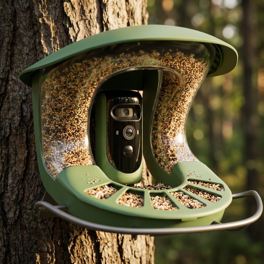 Smart Bird Feeder with Camera - WiFi Bird Feeder Camera with AI Bird Identification and Solar Panel for Backyard Bird Watching
