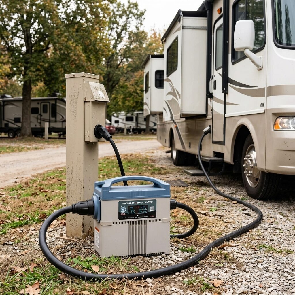 RV Surge Protector - 50 Amp Electrical Management System with Display for Caravan Motorhome and Camper Power Protection