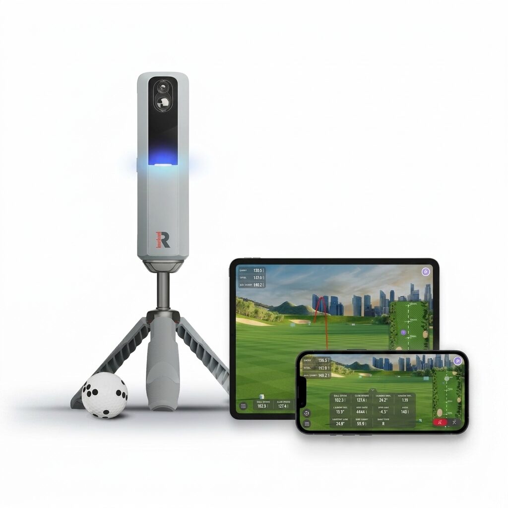 Golf Launch Monitor - Portable Personal Launch Monitor with Ball Speed Distance and Swing Data for Indoor and Outdoor Practice