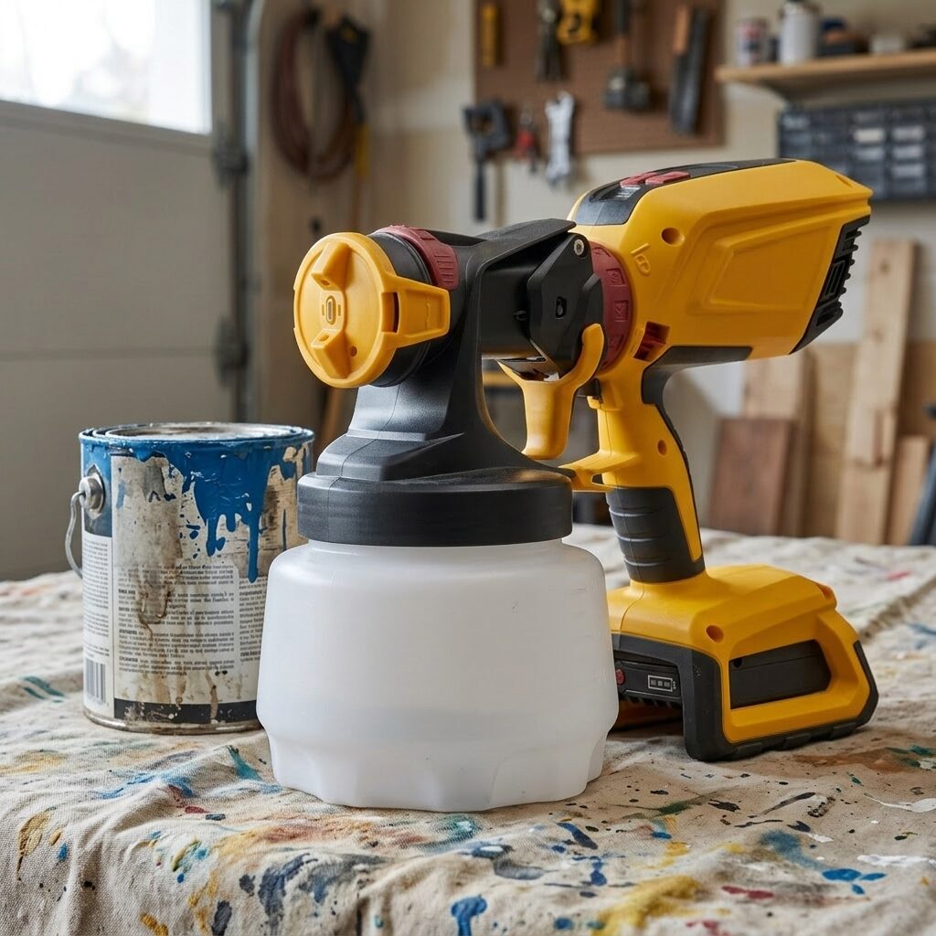 Cordless Paint Sprayer - Handheld Battery HVLP Spray Gun for Fences Furniture Walls and Home DIY Painting Projects