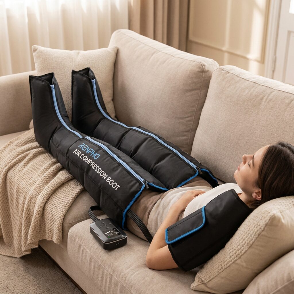 Leg Compression Massager - Air Compression Recovery Boots with Heat for Circulation Muscle Recovery and Tired Legs