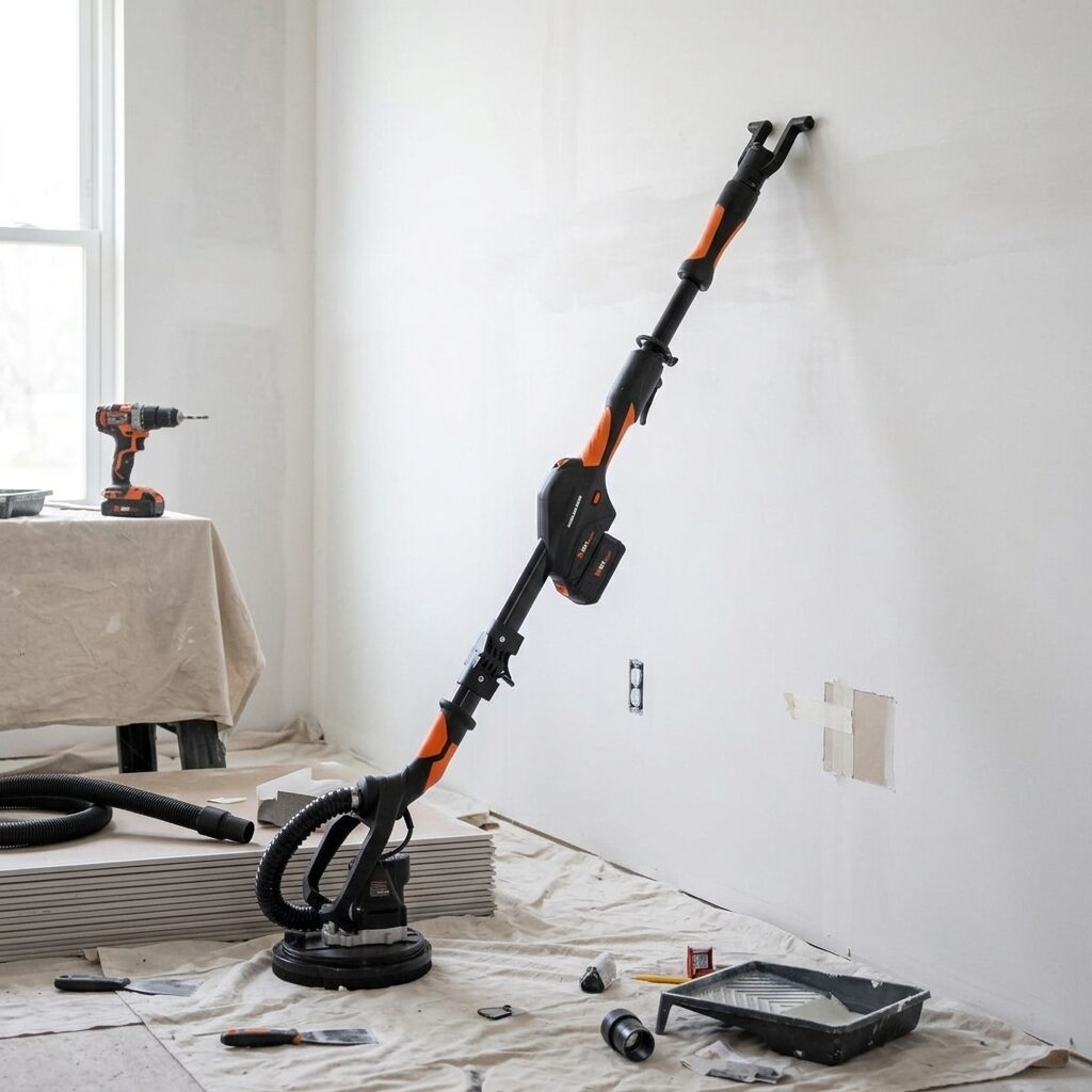 Cordless Drywall Sander - Brushless Electric Wall and Ceiling Sander with Dust Collection and LED for Renovation