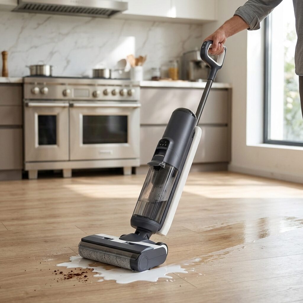 Cordless Wet and Dry Floor Washer - Smart Vacuum and Mop Cleaner with Self Cleaning for Hard Floors and Tiles