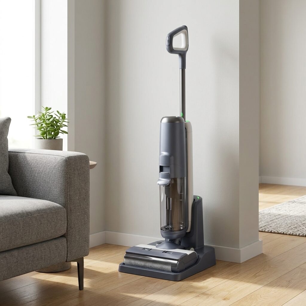 Cordless Wet and Dry Floor Washer - Smart Vacuum and Mop Cleaner with Self Cleaning for Hard Floors and Tiles