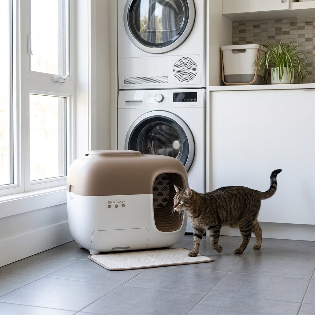 Self Cleaning Cat Litter Box - Automatic Robot Litter Box with Odor Control and App Control for Multiple Cats