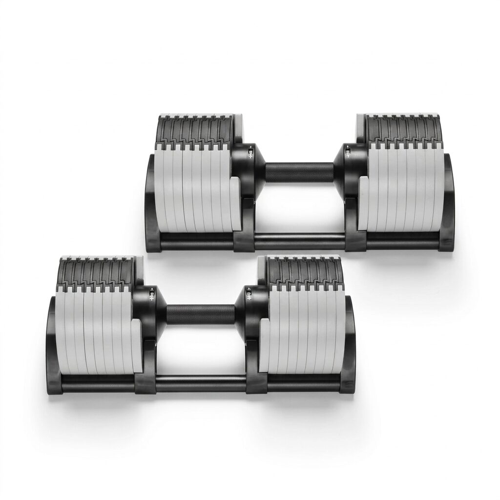 Adjustable Dumbbells - Space Saving Adjustable Dumbbell Set with Quick Weight Change for Home Gym Strength Training