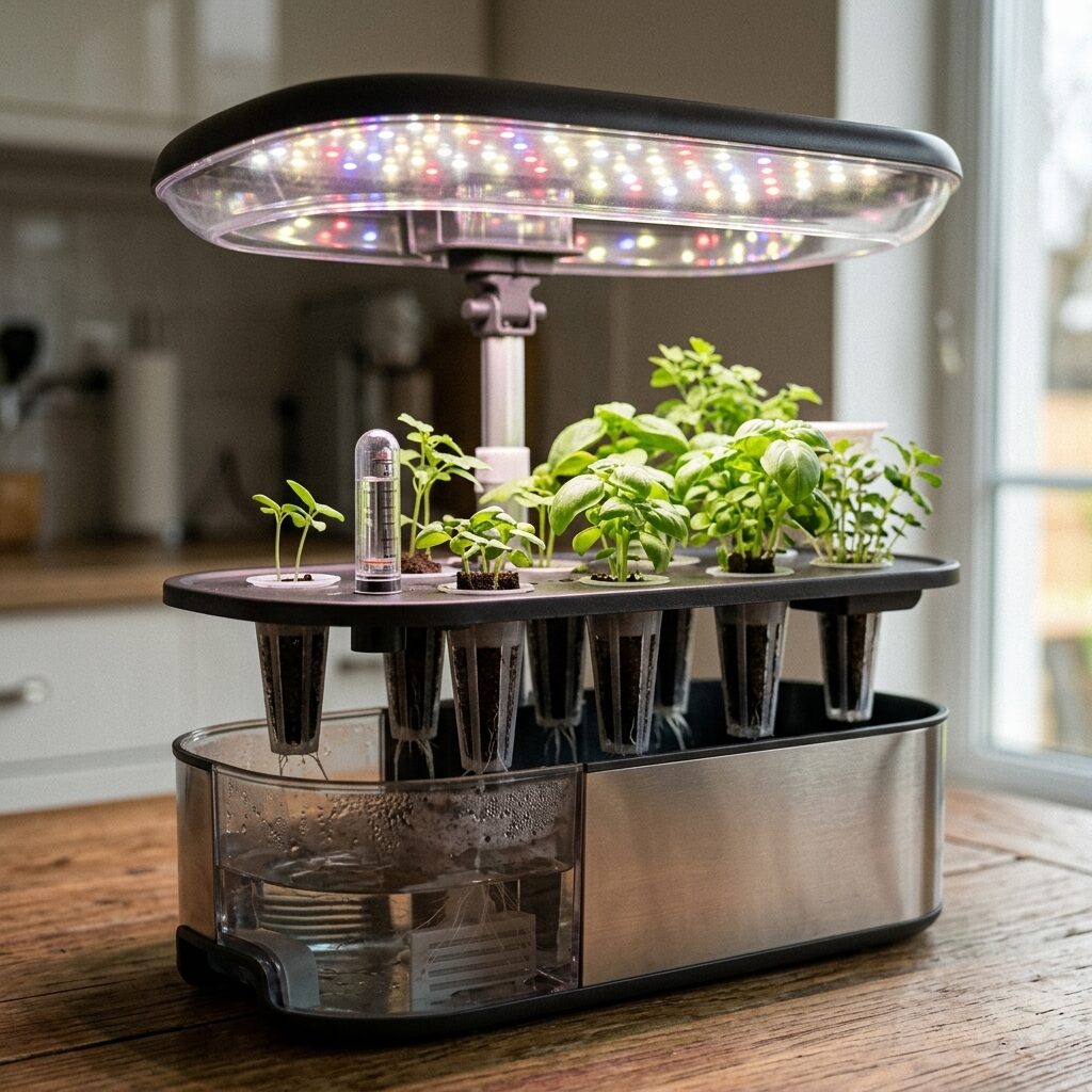 Hydroponic Indoor Garden - Smart Herb Growing System with LED Grow Light and App Control for Kitchen Countertop