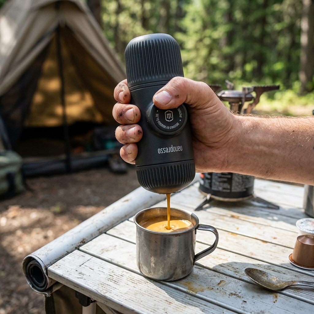 Portable Espresso Maker - Hand Powered Travel Espresso Machine for Camping and Office with Rich Crema No Electricity