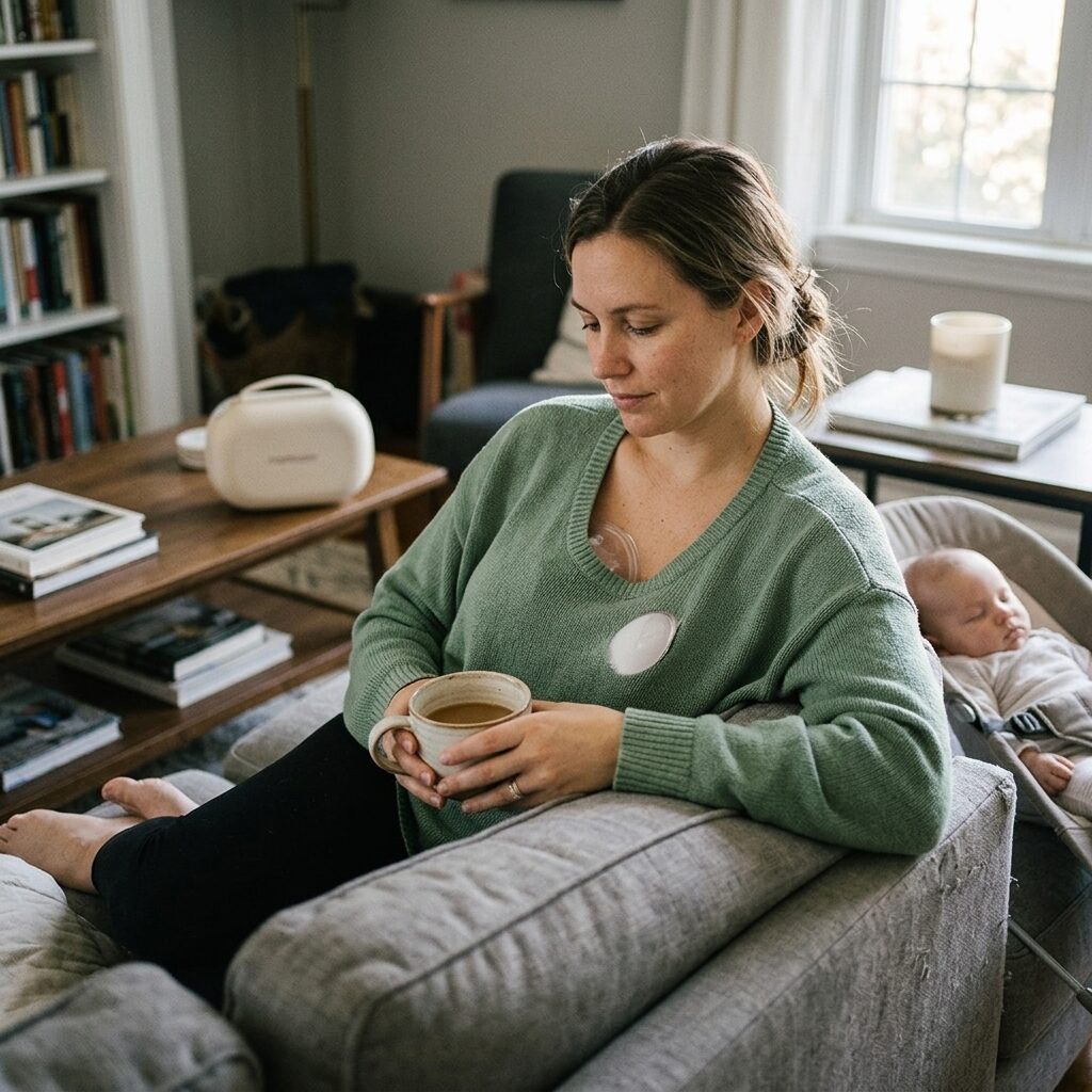 Wearable Breast Pump - Hands Free Electric Double Breast Pump with Quiet Motor and App for Discreet In Bra Pumping