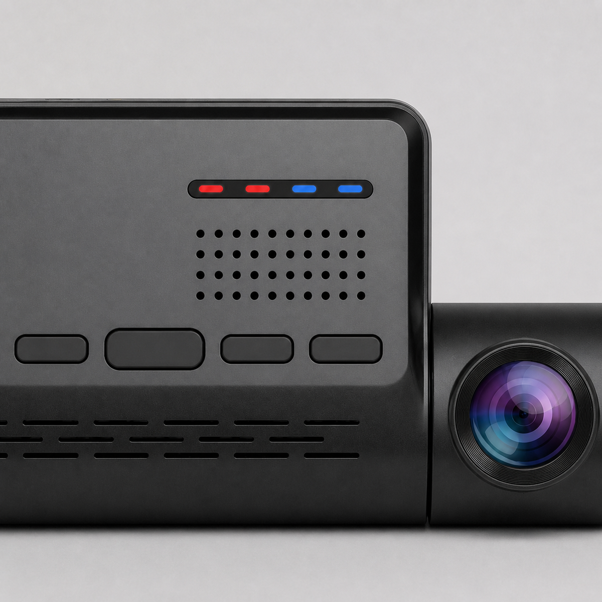 4K dash cam lens and controls detail