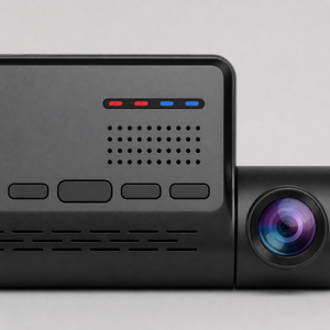 4K dash cam lens and controls detail