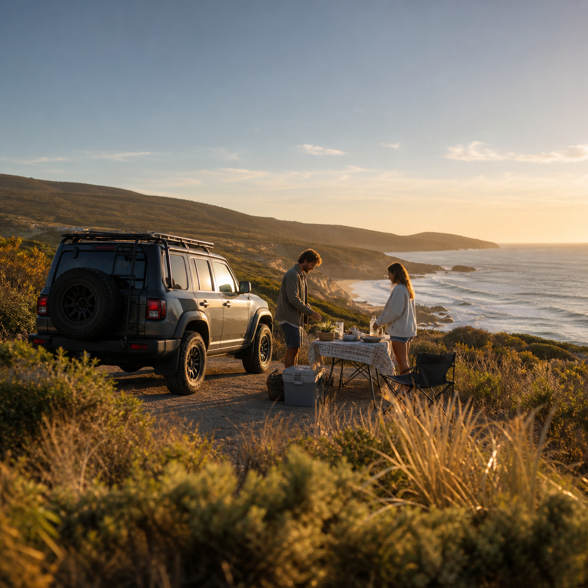 Australian coastal road trip and outdoor lifestyle scene