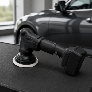 Cordless car polisher ready for car detailing