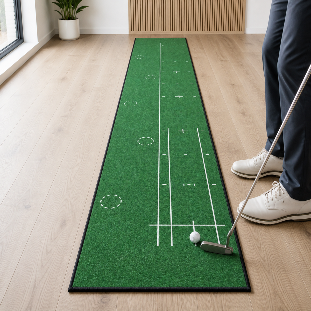 Golf putting mat used for indoor putting practice