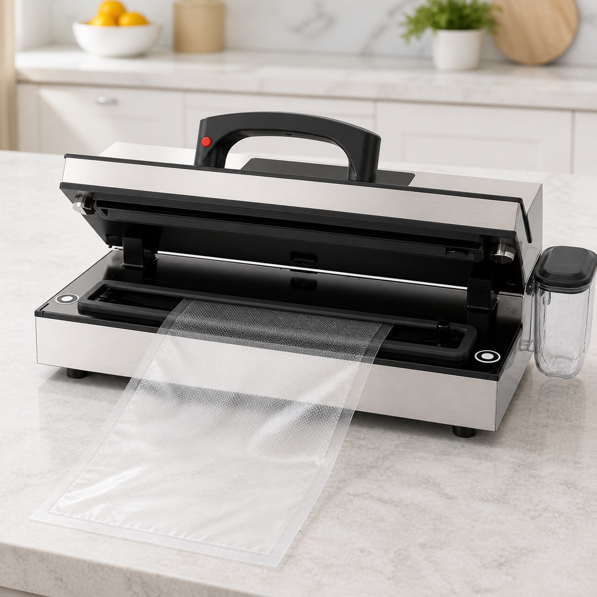 Vacuum sealer machine open sealing channel detail